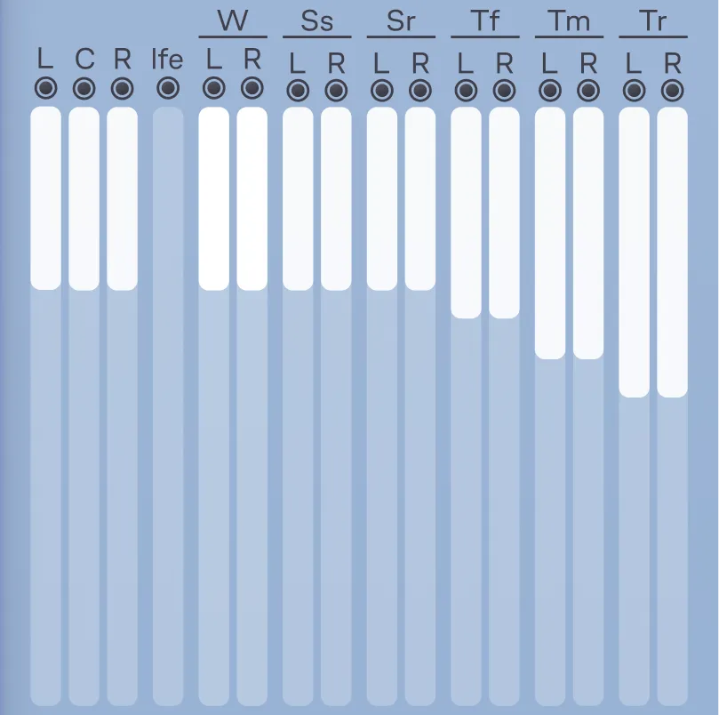The multichannel meters situated on the bottom half of the multichannel panel.