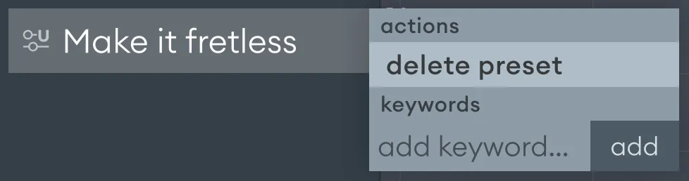Tagging presets