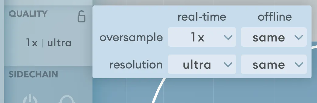 Quality settings