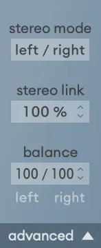 Stereo and mid/side section